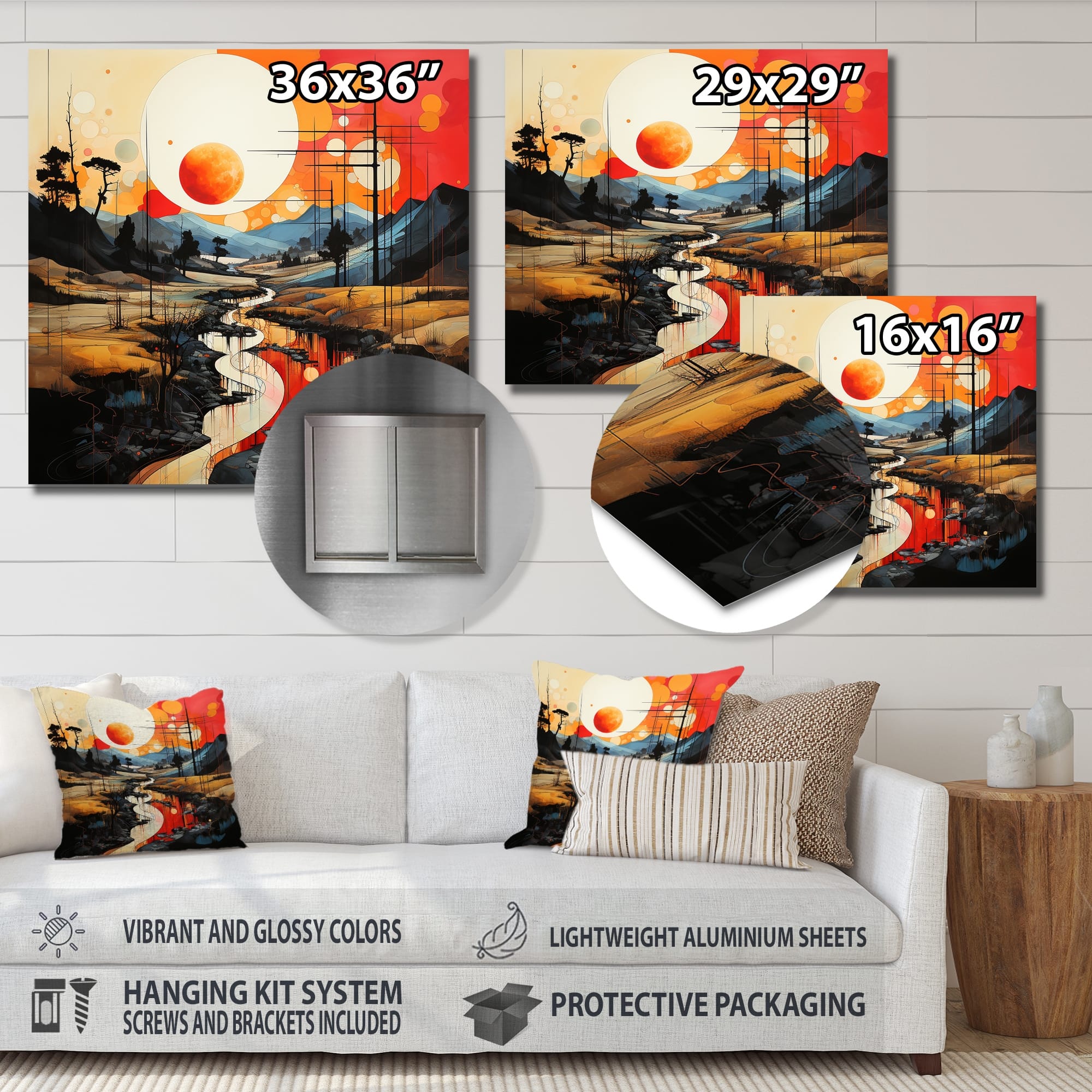 Designart "Power Lines Silhouetted Connections I" Abstract Metal Wall Art Bed Bath & Beyond